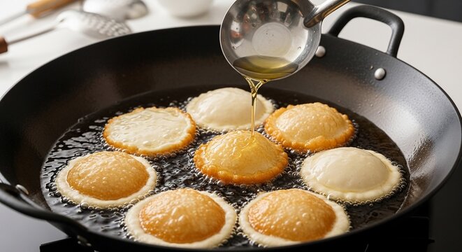Frying food in pan