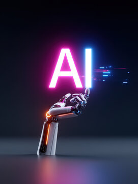 Robot finger AI icon artificial intelligence robotics technology concept