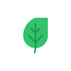 Obraz premium Minimalist green leaf icon for organic nature branding.