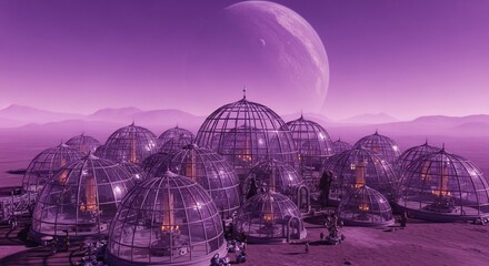 Futuristic cityscape planetary landscape