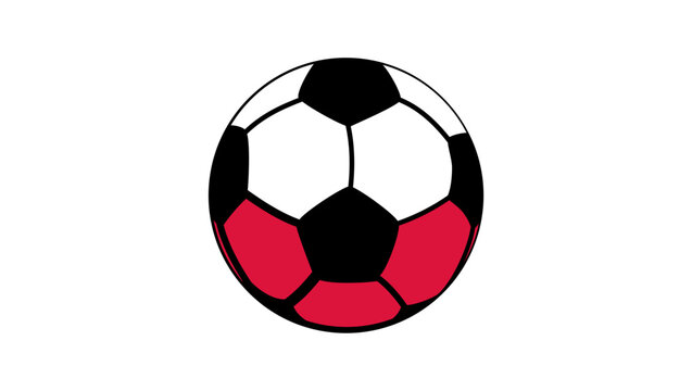 Poland football flag, color vector illustration