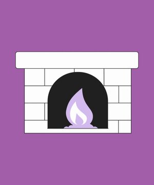 vector illustration of a fireplace