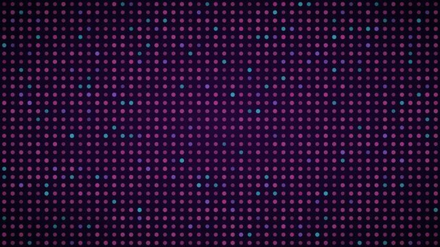 Magenta cyan breathing grid LED grid background, dot matrix display motion loop