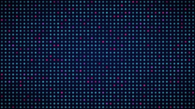 Cyan magenta breathing grid LED grid background, dot matrix display motion loop