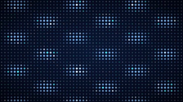Ice blue interference pattern LED grid background, dot matrix display motion loop