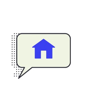 home icon on blue button