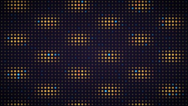 Amber blue interference pattern LED grid background, dot matrix display motion loop