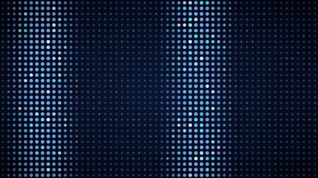 Ice blue horizontal wave LED grid background, dot matrix display motion loop