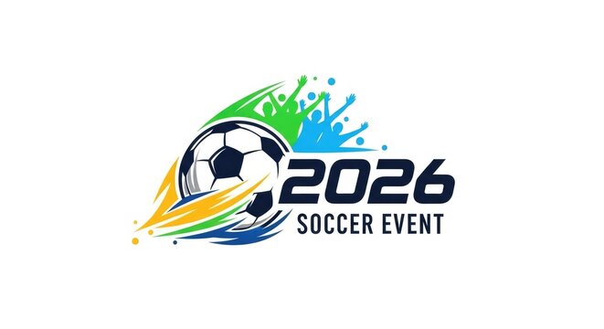 Modern soccer event logo design for 2026