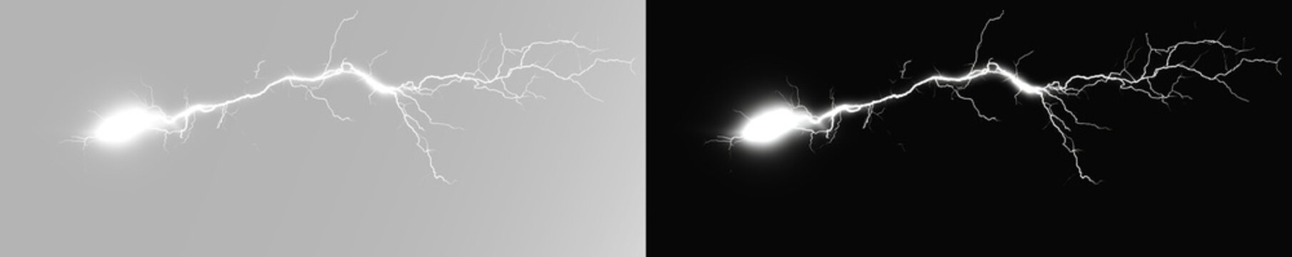 Bright electric arc flash representing a high voltage power surge and glowing lightning strike in the night