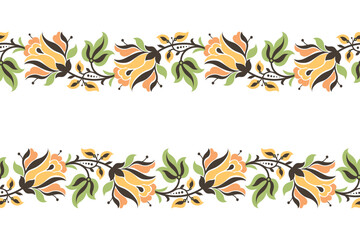 abstract floral background with flowers  Geometric ethnic oriental ikat seamless  © tubtim