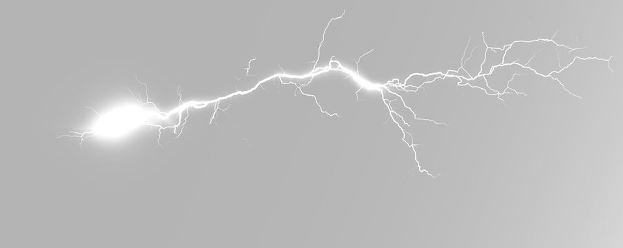 lightning strike and electric plasma energy spark