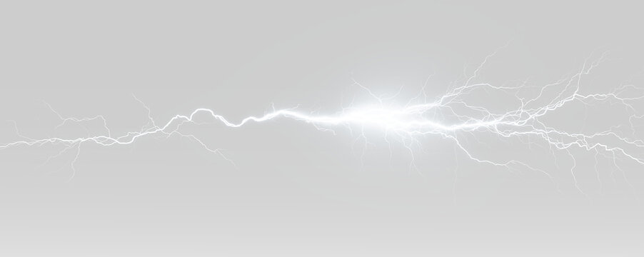 lightning strike and electric plasma energy spark