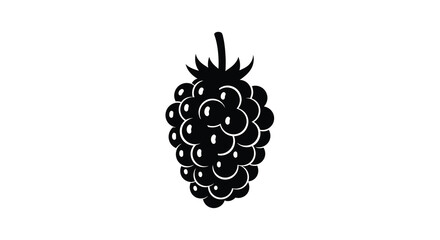 Blackberry fruit shape solid black silhouette berry © turag