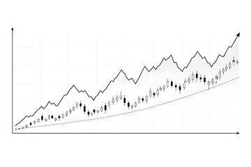 Naklejka premium Professional Stock Market Growth Chart with Upward Trend and Candlestick Analysis