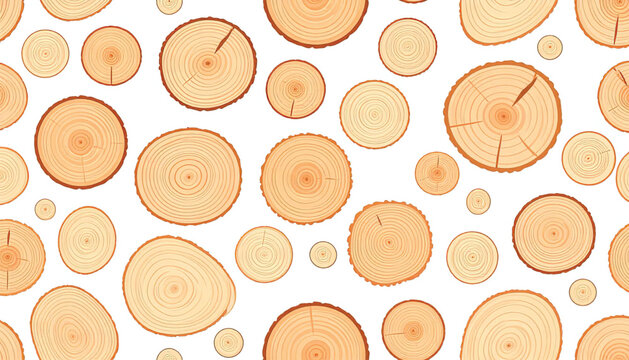 Wood Slices Circular Cross Sections.