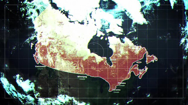 CANADA Rotating Map Satelite Map Style