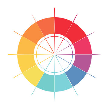 Flat design color wheel with gradient segments