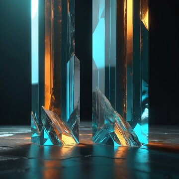 Narrow luminous gap between crystal blocks concept