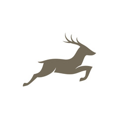 Fototapeta premium Silhouette Graphic Design Featuring A Graceful Leaping Deer In Motion For Branding