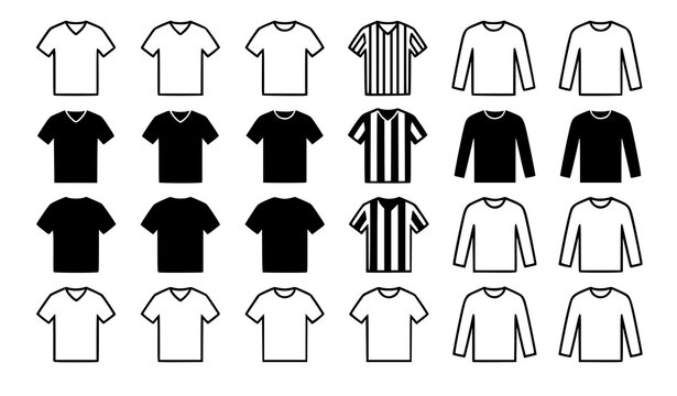 Professional Soccer Jersey Vector Icons for Mobile Apps and Web Design
