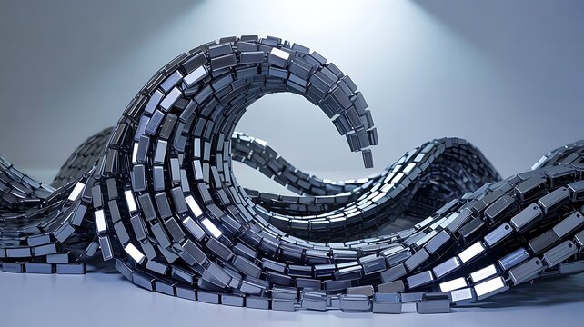3D Wave Formed by Office Staples