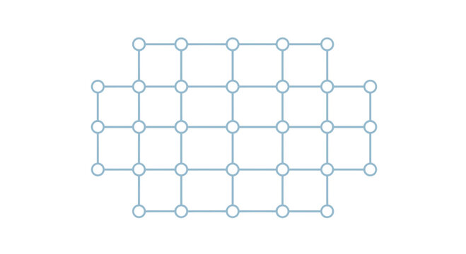 Geometric pattern, molecular structure, grid design, blue connections