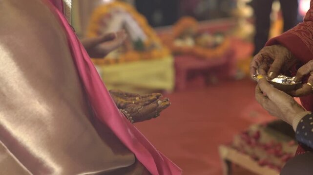Indian Wedding Rituals with Bride and Groom Performing Sacred Traditions, Pheras, Mandap Ceremony, and Cultural Marriage Customs