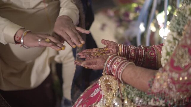 Indian Wedding Rituals with Bride and Groom Performing Sacred Traditions, Pheras, Mandap Ceremony, and Cultural Marriage Customs