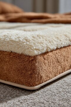 Soft fleece blanket texture close up for home decor and bedding product background