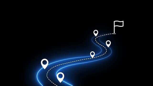 Milestone flag icon for business development roadmap and strategic project goal setting concept on the transparent background. Motion graphics of milestone and goal achievement idea.HD video