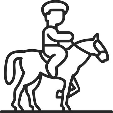 Horse Riding Line Icon