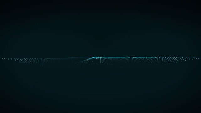Deep teal creeping spiral particle surface background, cinematic depth of field motion loop