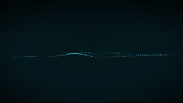 Deep teal fine turbulence particle surface background, cinematic depth of field motion loop