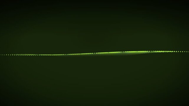 Lime directional flow particle surface background, cinematic depth of field motion loop
