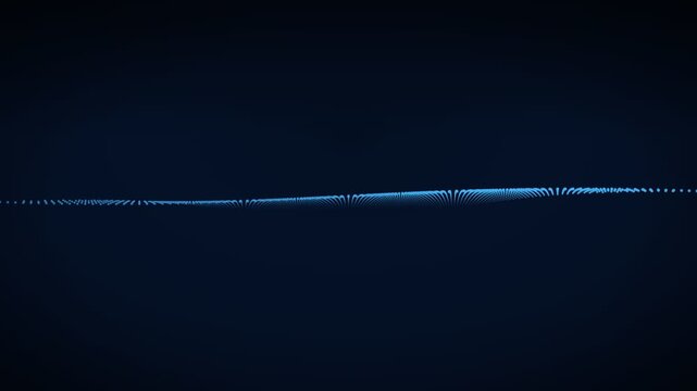 Blue directional flow particle surface background, cinematic depth of field motion loop