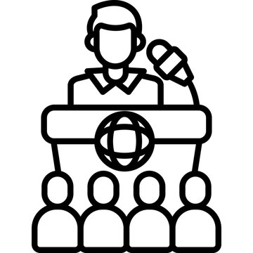 Political Journalism Line Icon