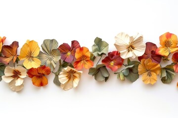 Naklejka premium Pansy border flower art petal.
