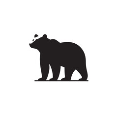 Fototapeta premium Grizzly bear silhouette, Brown bear outline, North American wildlife, Apex predator shape, Large mammal
