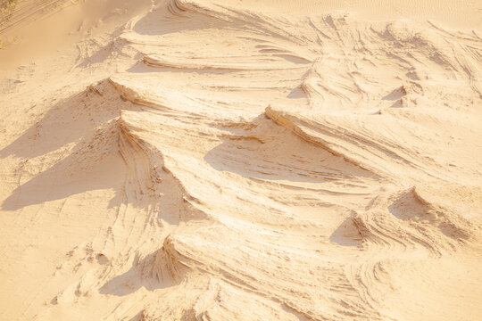 Sand dune texture. Sarykum Barkhan is the largest sand dune in Europe.