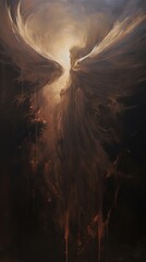 Naklejka premium Angel painting art creativity.