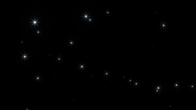 Animated Twinkling White Star Particles on Black Background