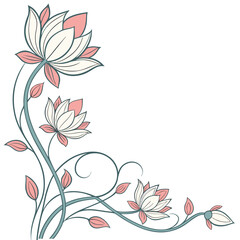 Obraz premium lotus border frame colorful on white background