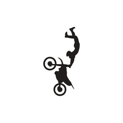 Naklejka premium Extreme Bike Stunt Rider Silhouette