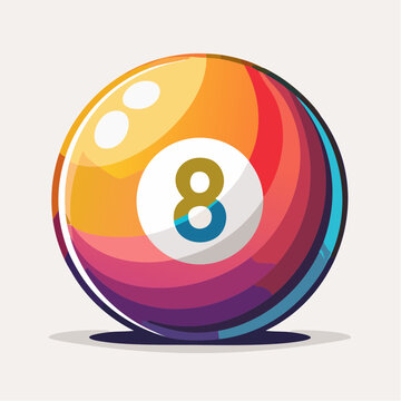 Colorful 8 Ball Illustration