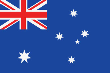 Australia flag featuring the Union Jack, the Commonwealth Star, and the Southern Cross constellation on a blue field, symbolizing history and geography. © Hambellinga