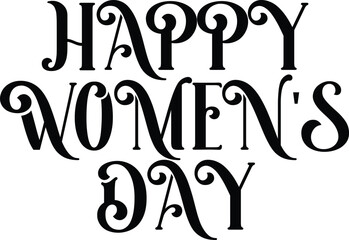 Happy women's day typography design elegant calligraphic lettering for celebrations and greetings © designboundary