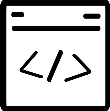 HTML code file icon, programming document vector, web development file EPS10