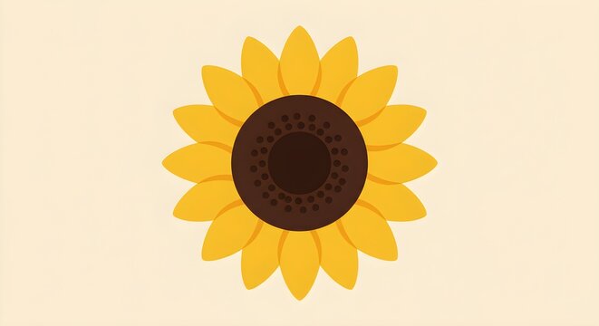 Stylized yellow sunflower illustration for natural products, summer events, and agricultural branding design.
