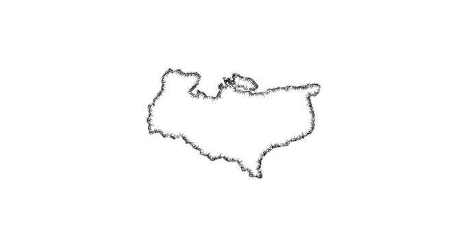 Sketch Kent outline map animation - smooth progressive reveal